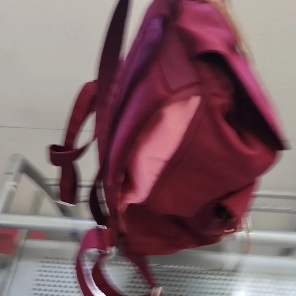 Herschel Maroon Backpack with Tan Straps - Picture 8 of 12